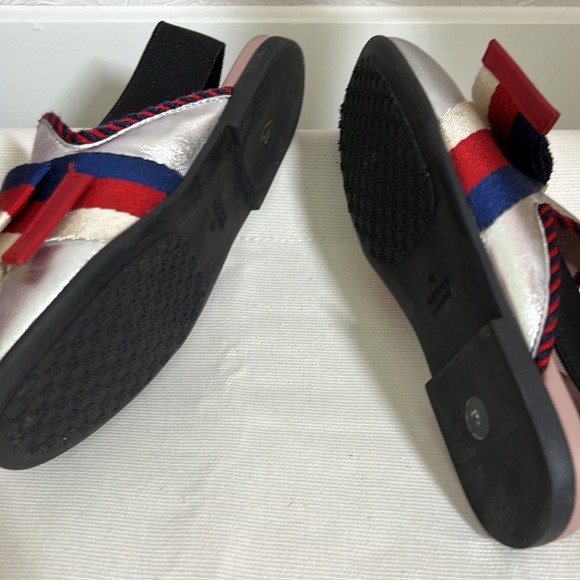 Gucci Girl Slingback Loafers Metallic Silver - Picture 3 of 4